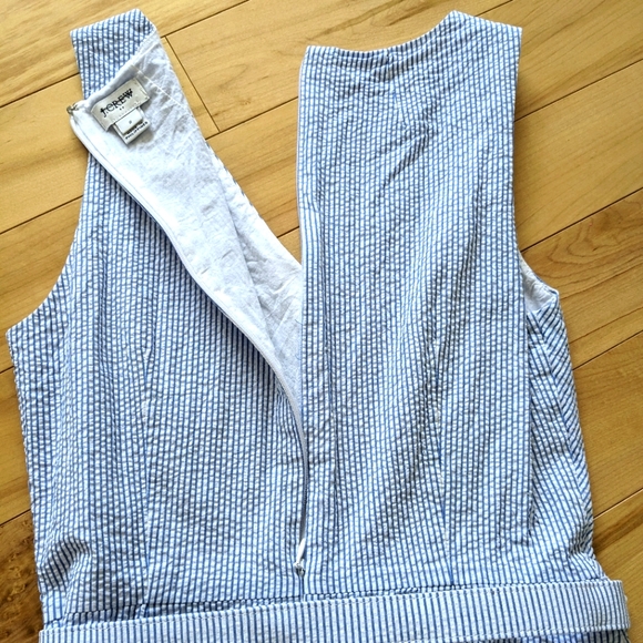Sz 2 J Crew White & Blue Stripes Nautical Dress - Picture 4 of 9